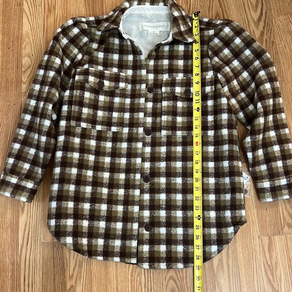 Treasure & Bond Plaid Shirt Jacket Puff Sleeve Button Up size XS - Picture 4 of 16